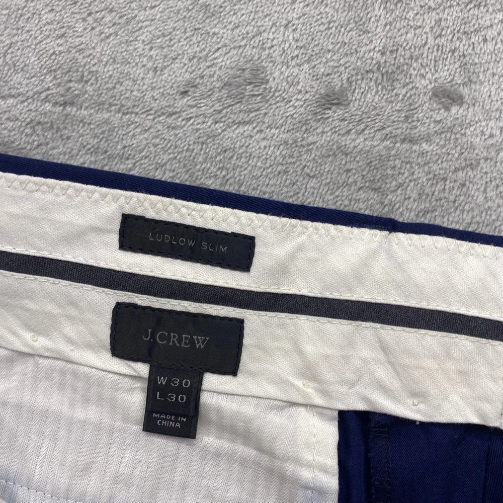 J.Crew Ludlow Slim Navy Blue Larusmiani Italian Cotton Dress Pants Sz 30